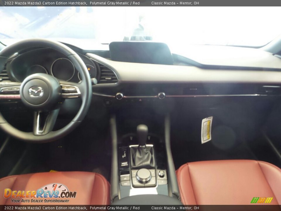 2022 Mazda Mazda3 Carbon Edition Hatchback Polymetal Gray Metallic / Red Photo #3