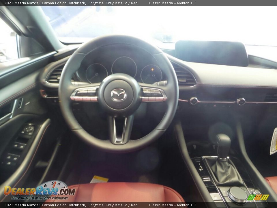 2022 Mazda Mazda3 Carbon Edition Hatchback Polymetal Gray Metallic / Red Photo #4