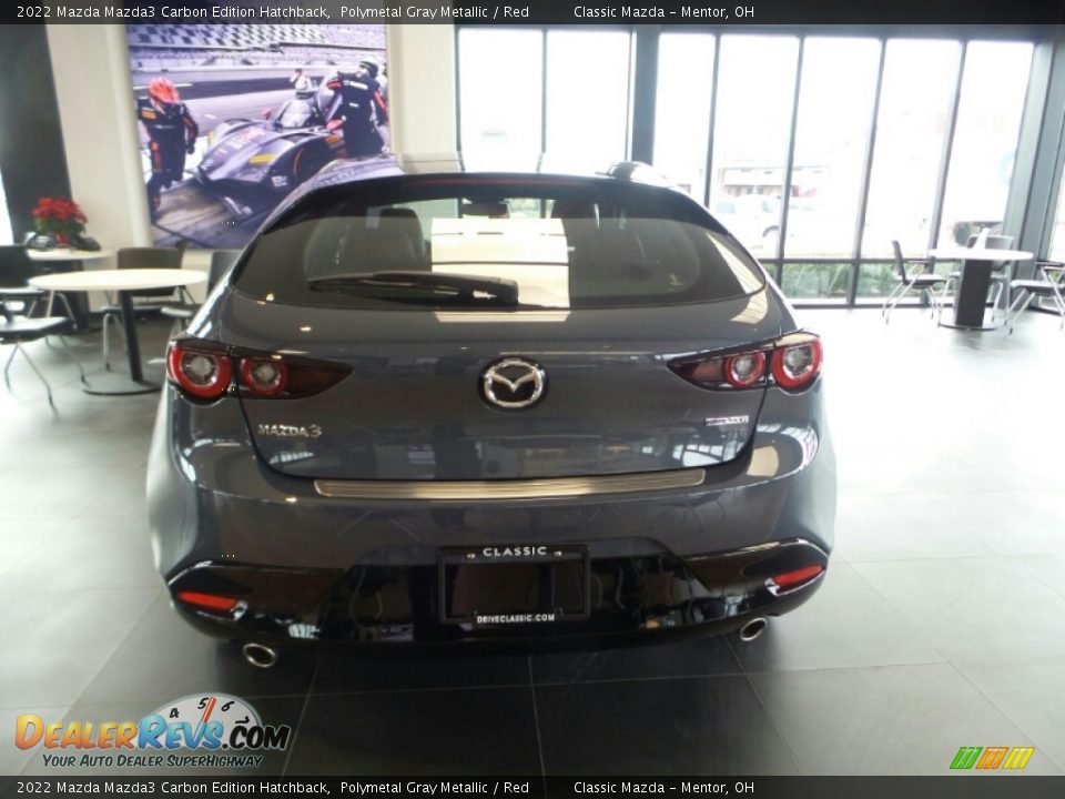 2022 Mazda Mazda3 Carbon Edition Hatchback Polymetal Gray Metallic / Red Photo #5