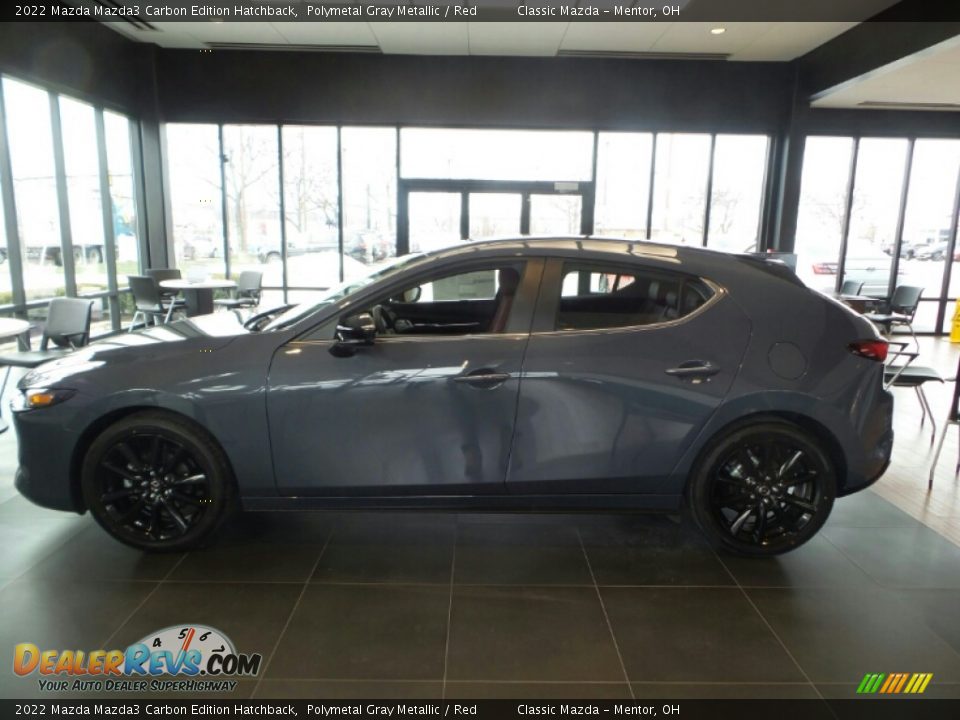 2022 Mazda Mazda3 Carbon Edition Hatchback Polymetal Gray Metallic / Red Photo #6
