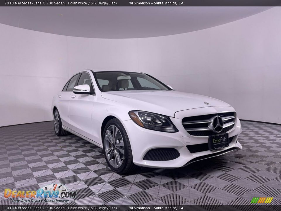 2018 Mercedes-Benz C 300 Sedan Polar White / Silk Beige/Black Photo #1