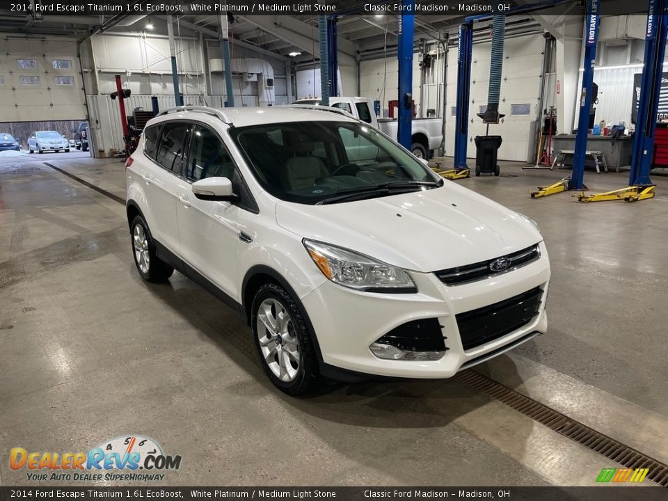 2014 Ford Escape Titanium 1.6L EcoBoost White Platinum / Medium Light Stone Photo #2