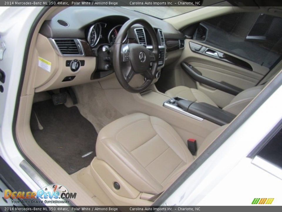 2014 Mercedes-Benz ML 350 4Matic Polar White / Almond Beige Photo #17