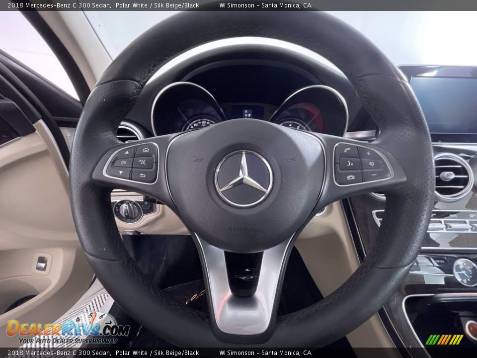 2018 Mercedes-Benz C 300 Sedan Polar White / Silk Beige/Black Photo #14