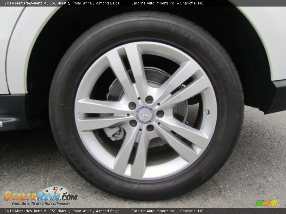 2014 Mercedes-Benz ML 350 4Matic Polar White / Almond Beige Photo #26