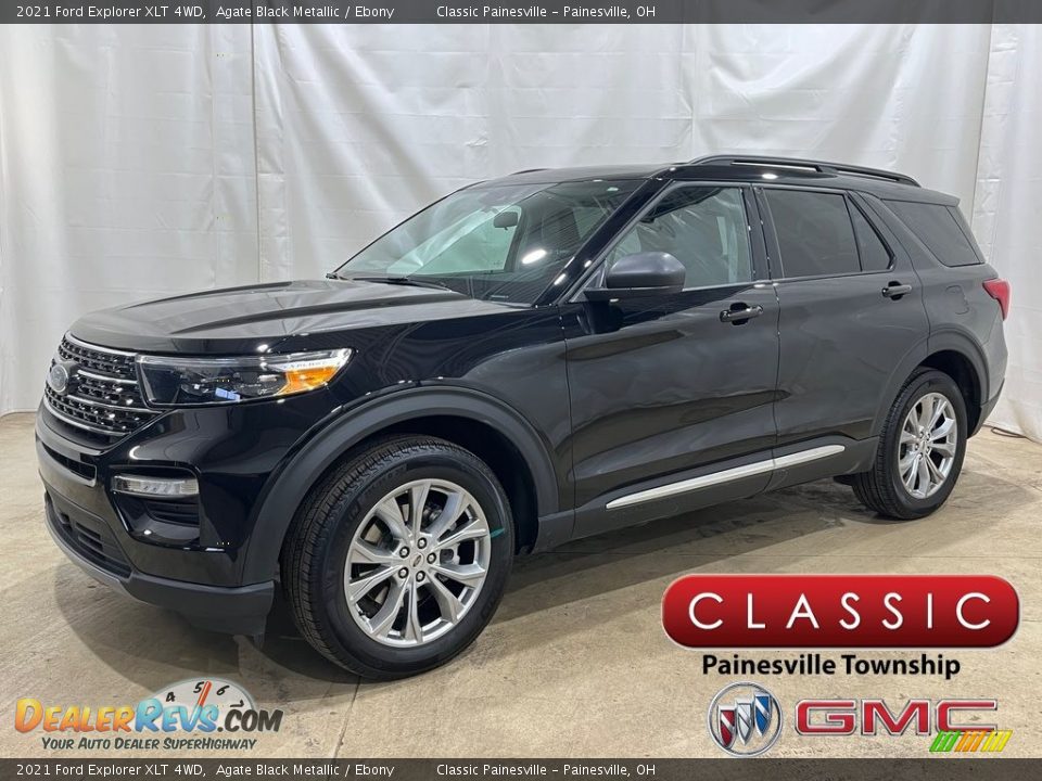 2021 Ford Explorer XLT 4WD Agate Black Metallic / Ebony Photo #1