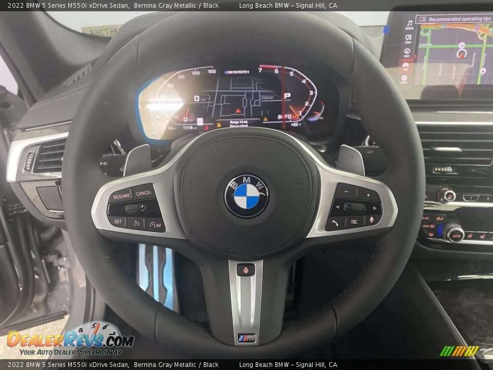 2022 BMW 5 Series M550i xDrive Sedan Steering Wheel Photo #14