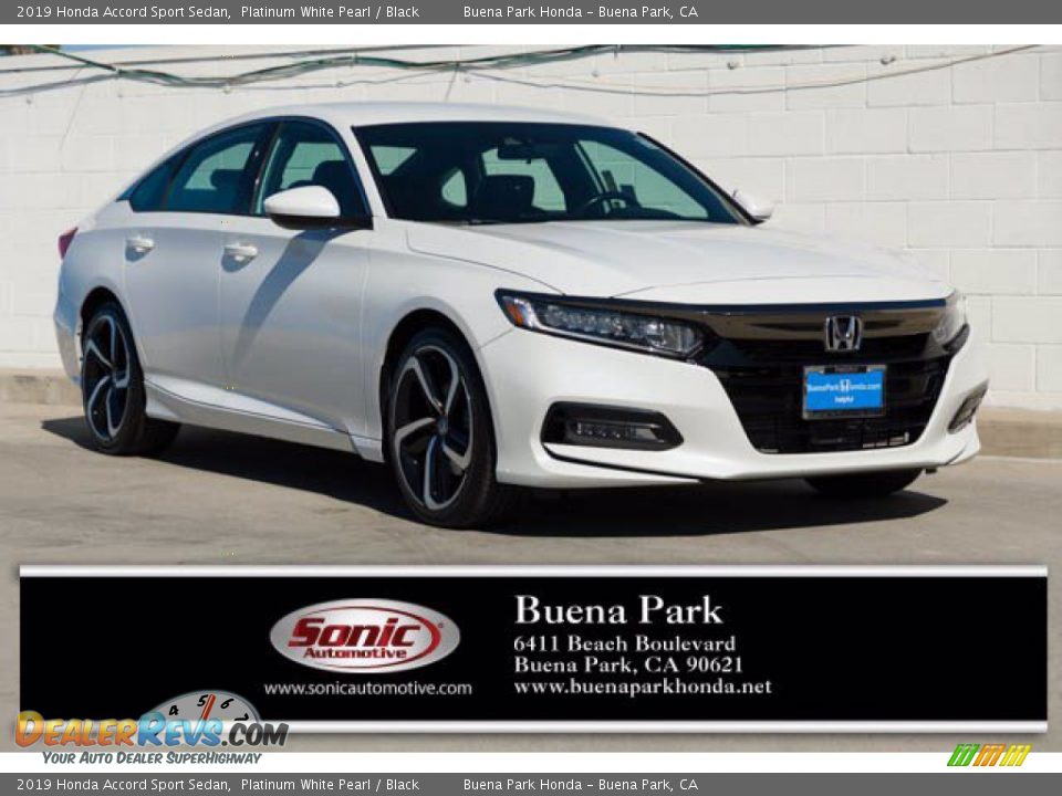 2019 Honda Accord Sport Sedan Platinum White Pearl / Black Photo #1
