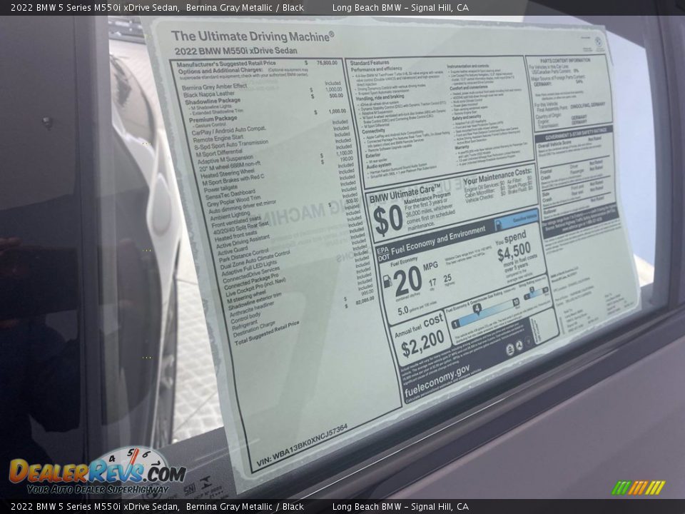 2022 BMW 5 Series M550i xDrive Sedan Window Sticker Photo #25