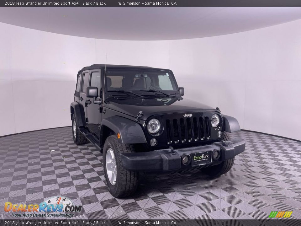 2018 Jeep Wrangler Unlimited Sport 4x4 Black / Black Photo #1