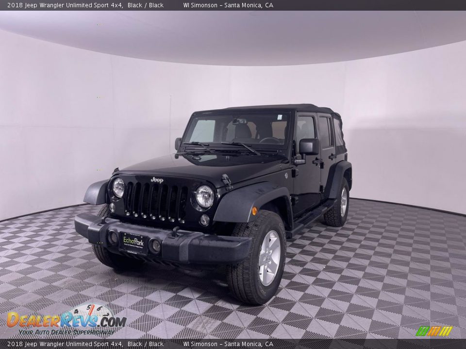 2018 Jeep Wrangler Unlimited Sport 4x4 Black / Black Photo #3