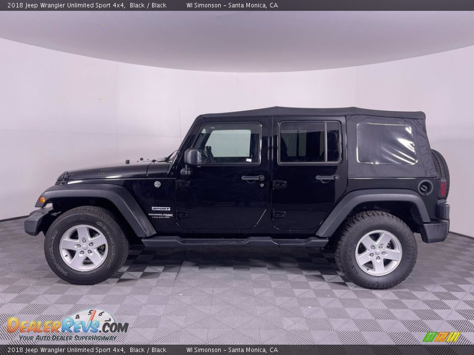 2018 Jeep Wrangler Unlimited Sport 4x4 Black / Black Photo #4