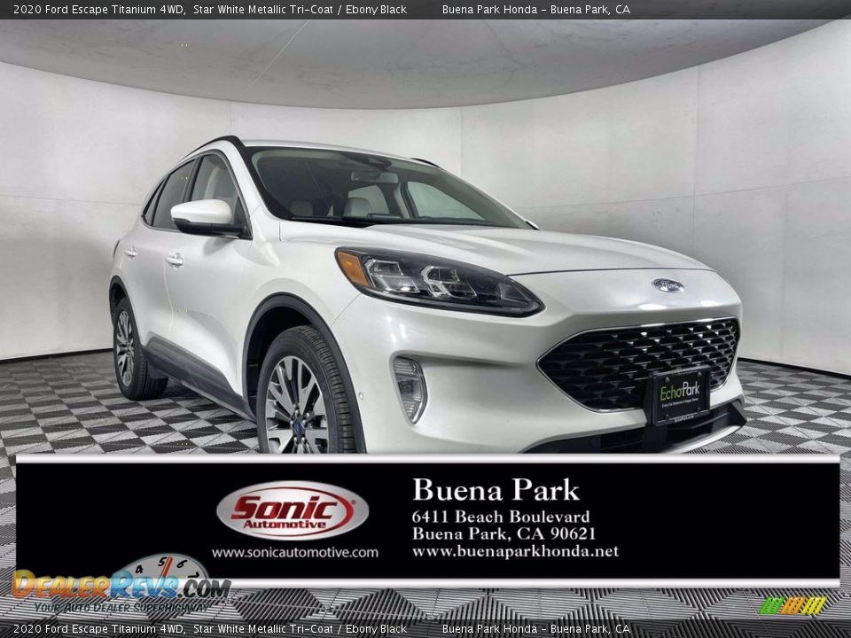 2020 Ford Escape Titanium 4WD Star White Metallic Tri-Coat / Ebony Black Photo #1