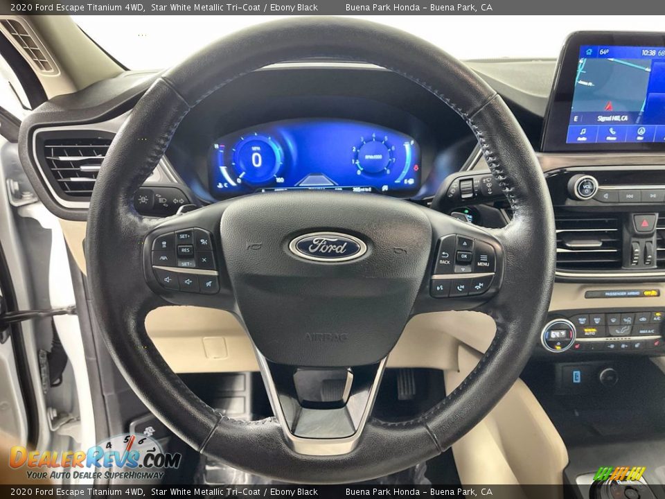 2020 Ford Escape Titanium 4WD Star White Metallic Tri-Coat / Ebony Black Photo #15