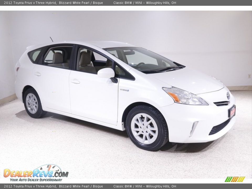 2012 Toyota Prius v Three Hybrid Blizzard White Pearl / Bisque Photo #1