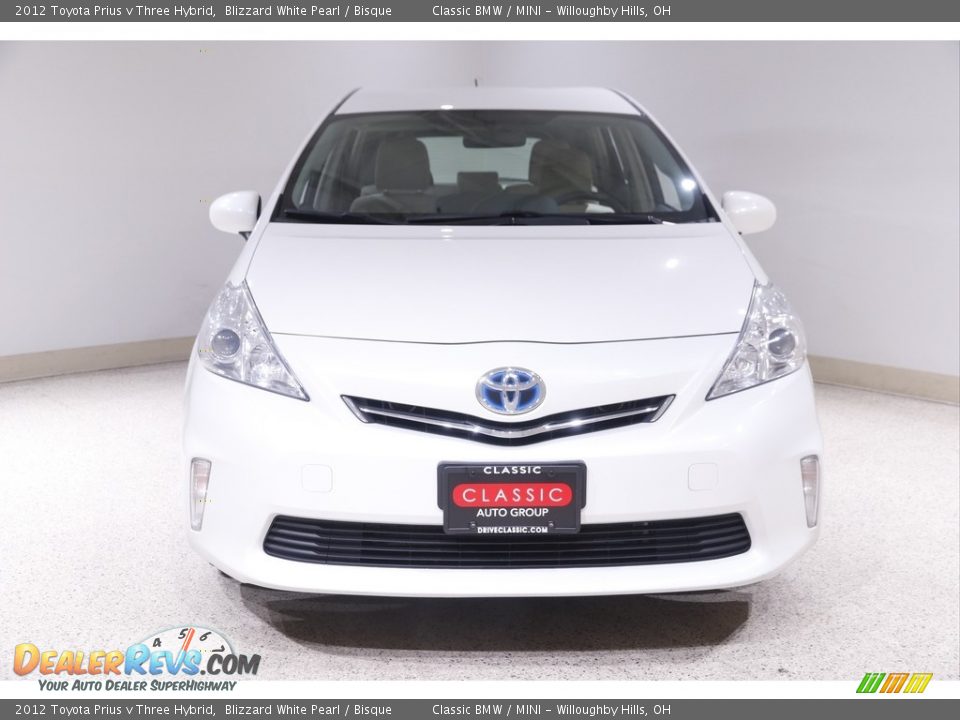 2012 Toyota Prius v Three Hybrid Blizzard White Pearl / Bisque Photo #2