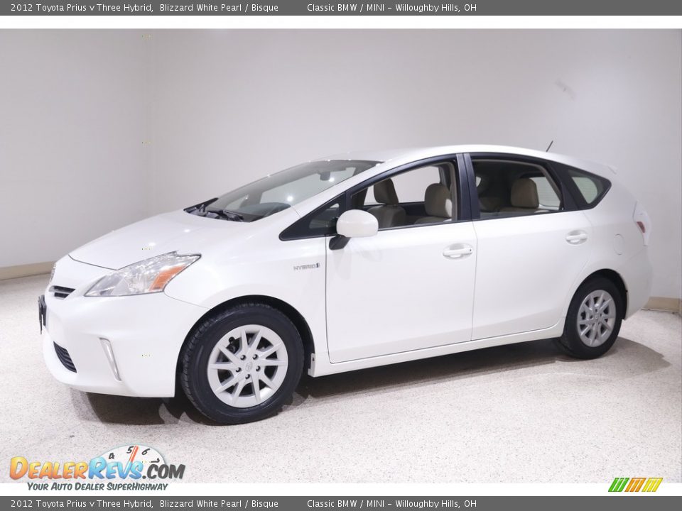 2012 Toyota Prius v Three Hybrid Blizzard White Pearl / Bisque Photo #3