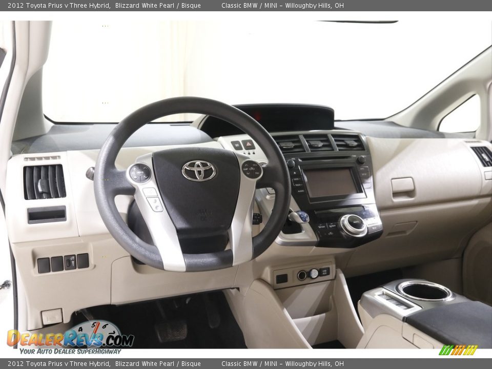 2012 Toyota Prius v Three Hybrid Blizzard White Pearl / Bisque Photo #6