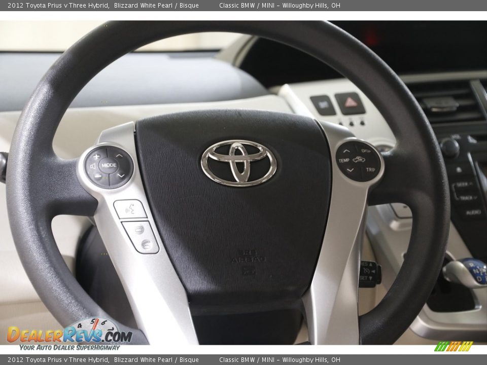 2012 Toyota Prius v Three Hybrid Blizzard White Pearl / Bisque Photo #7