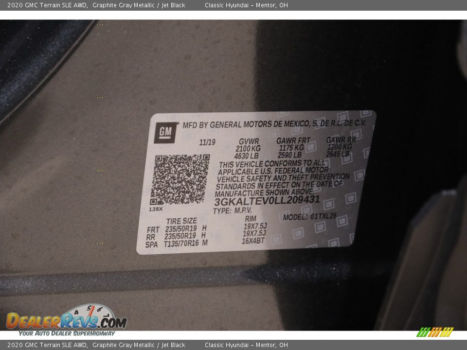 2020 GMC Terrain SLE AWD Graphite Gray Metallic / Jet Black Photo #21