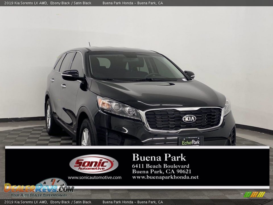 2019 Kia Sorento LX AWD Ebony Black / Satin Black Photo #1