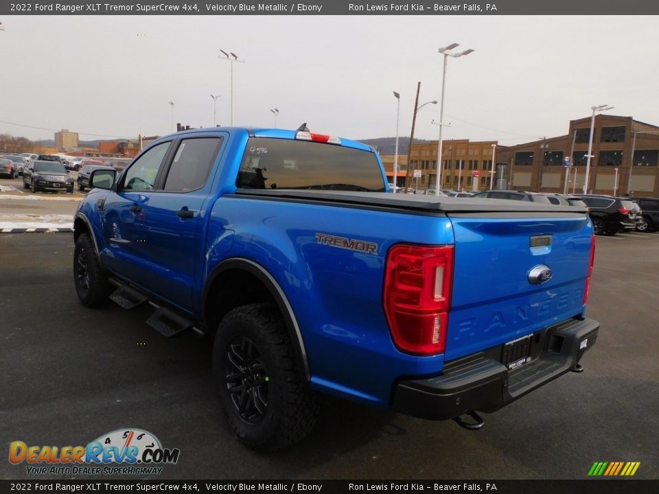 2022 Ford Ranger XLT Tremor SuperCrew 4x4 Velocity Blue Metallic / Ebony Photo #5