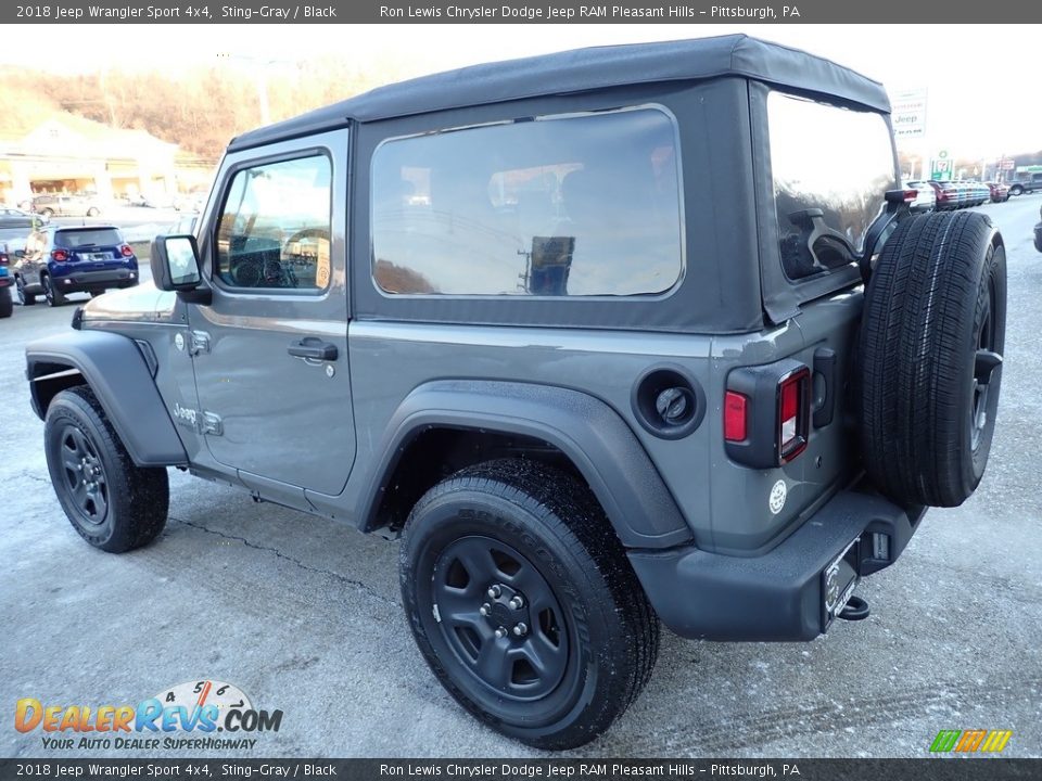 2018 Jeep Wrangler Sport 4x4 Sting-Gray / Black Photo #3