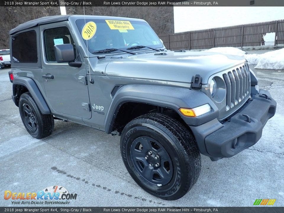 2018 Jeep Wrangler Sport 4x4 Sting-Gray / Black Photo #8