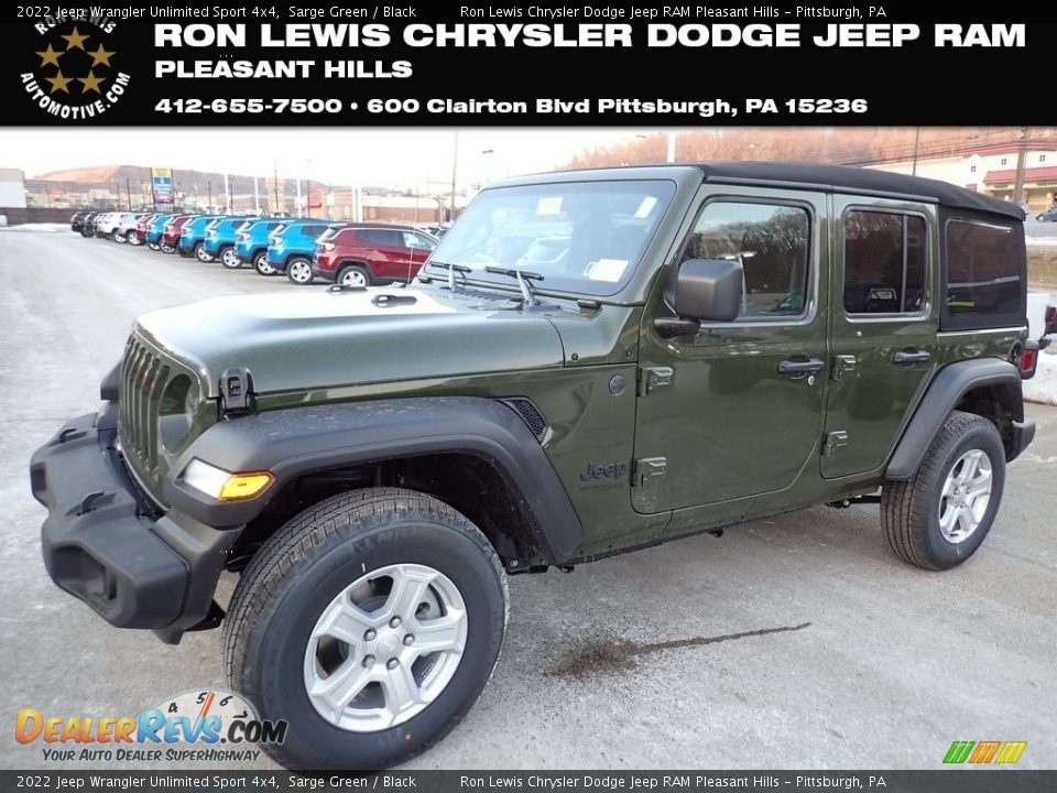 2022 Jeep Wrangler Unlimited Sport 4x4 Sarge Green / Black Photo #1
