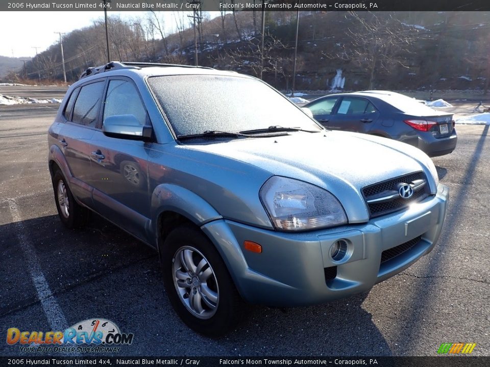 2006 Hyundai Tucson Limited 4x4 Nautical Blue Metallic / Gray Photo #4