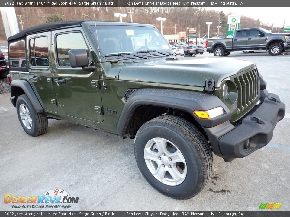 Front 3/4 View of 2022 Jeep Wrangler Unlimited Sport 4x4 Photo #8