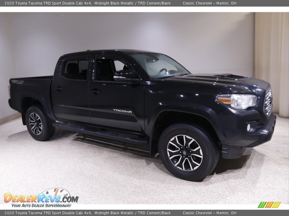 2020 Toyota Tacoma TRD Sport Double Cab 4x4 Midnight Black Metallic / TRD Cement/Black Photo #1