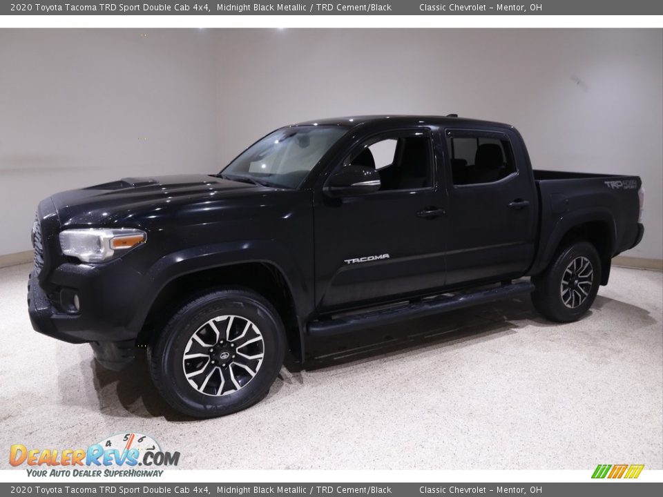 2020 Toyota Tacoma TRD Sport Double Cab 4x4 Midnight Black Metallic / TRD Cement/Black Photo #3