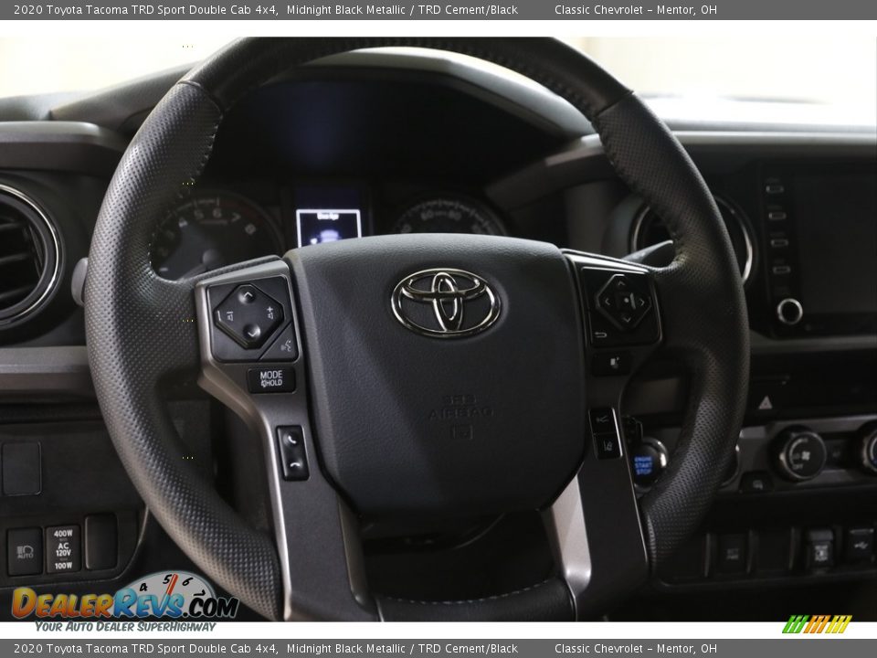 2020 Toyota Tacoma TRD Sport Double Cab 4x4 Midnight Black Metallic / TRD Cement/Black Photo #7