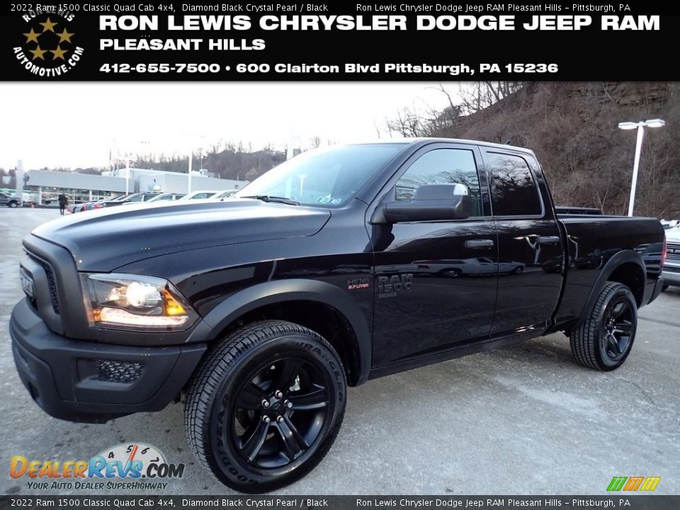 2022 Ram 1500 Classic Quad Cab 4x4 Diamond Black Crystal Pearl / Black Photo #1