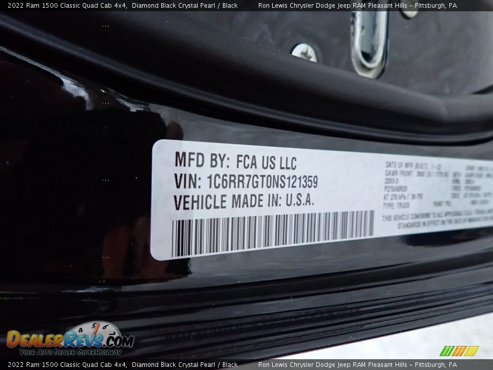 2022 Ram 1500 Classic Quad Cab 4x4 Diamond Black Crystal Pearl / Black Photo #15