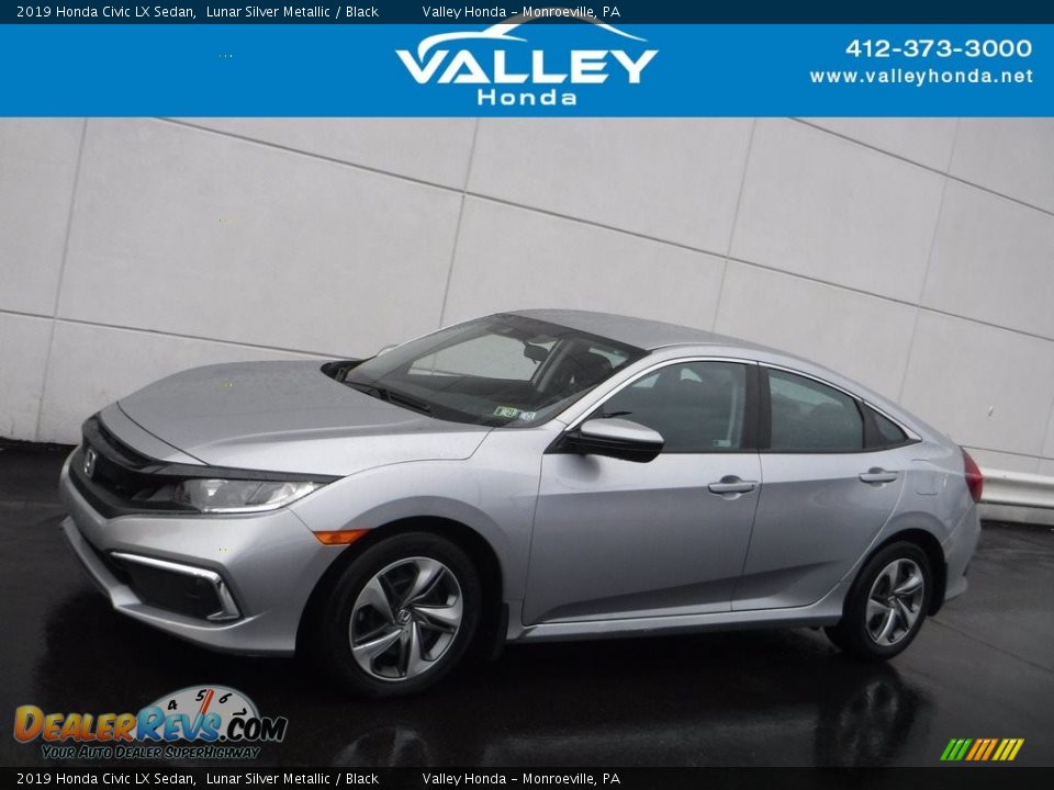 2019 Honda Civic LX Sedan Lunar Silver Metallic / Black Photo #2