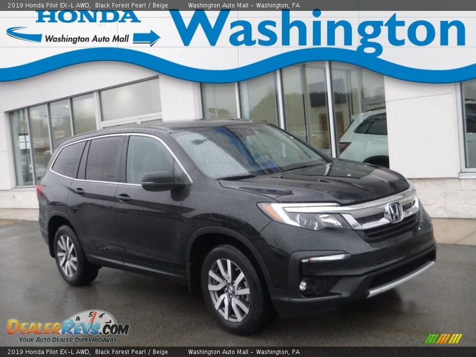 2019 Honda Pilot EX-L AWD Black Forest Pearl / Beige Photo #1