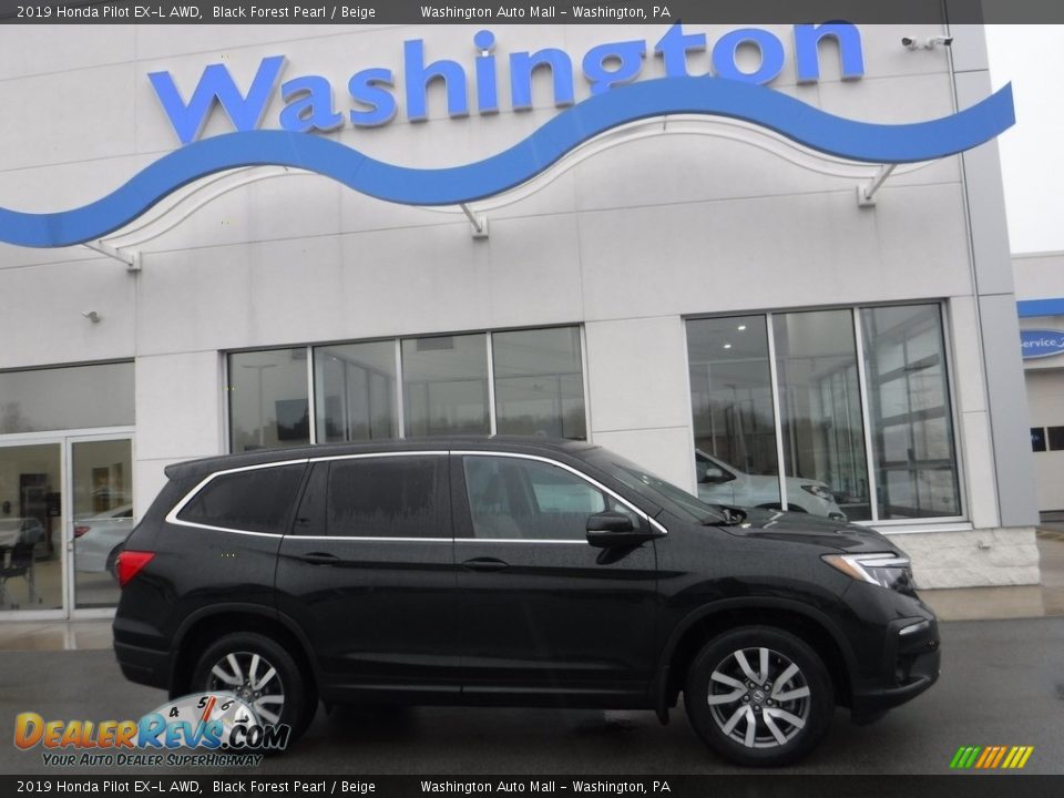 2019 Honda Pilot EX-L AWD Black Forest Pearl / Beige Photo #2