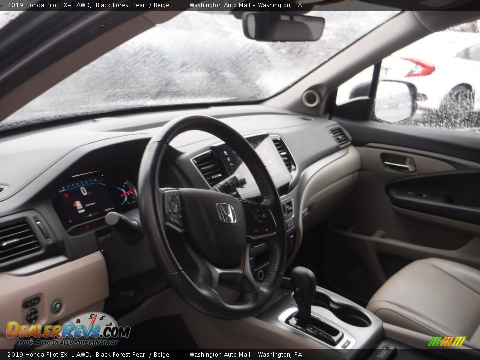 2019 Honda Pilot EX-L AWD Black Forest Pearl / Beige Photo #10