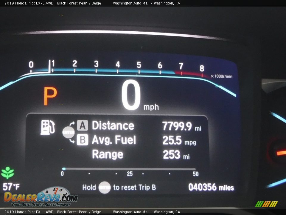 2019 Honda Pilot EX-L AWD Black Forest Pearl / Beige Photo #32