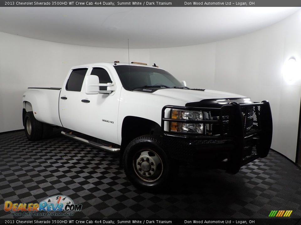 2013 Chevrolet Silverado 3500HD WT Crew Cab 4x4 Dually Summit White / Dark Titanium Photo #2