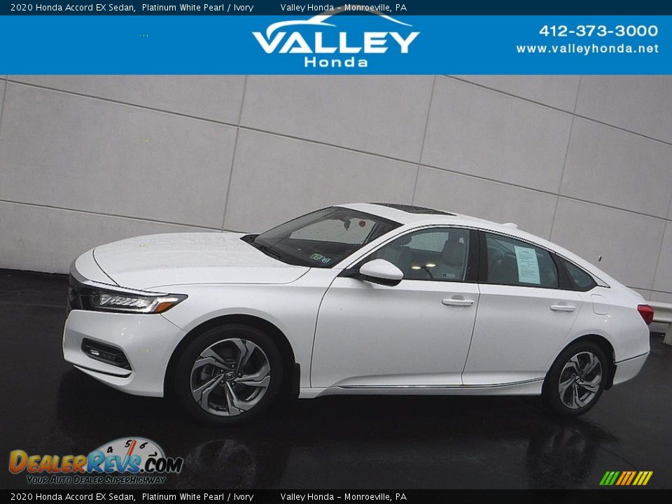 2020 Honda Accord EX Sedan Platinum White Pearl / Ivory Photo #2