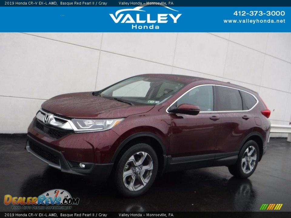 2019 Honda CR-V EX-L AWD Basque Red Pearl II / Gray Photo #1