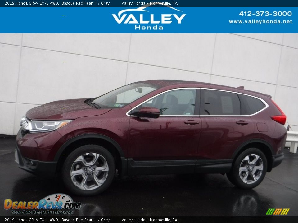 2019 Honda CR-V EX-L AWD Basque Red Pearl II / Gray Photo #2