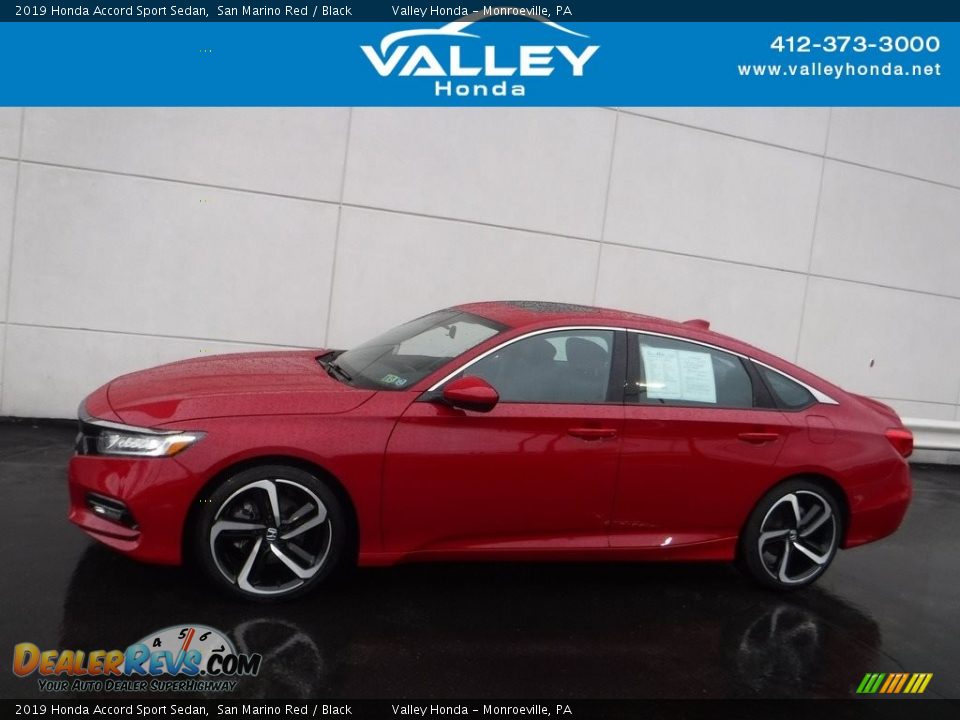2019 Honda Accord Sport Sedan San Marino Red / Black Photo #2