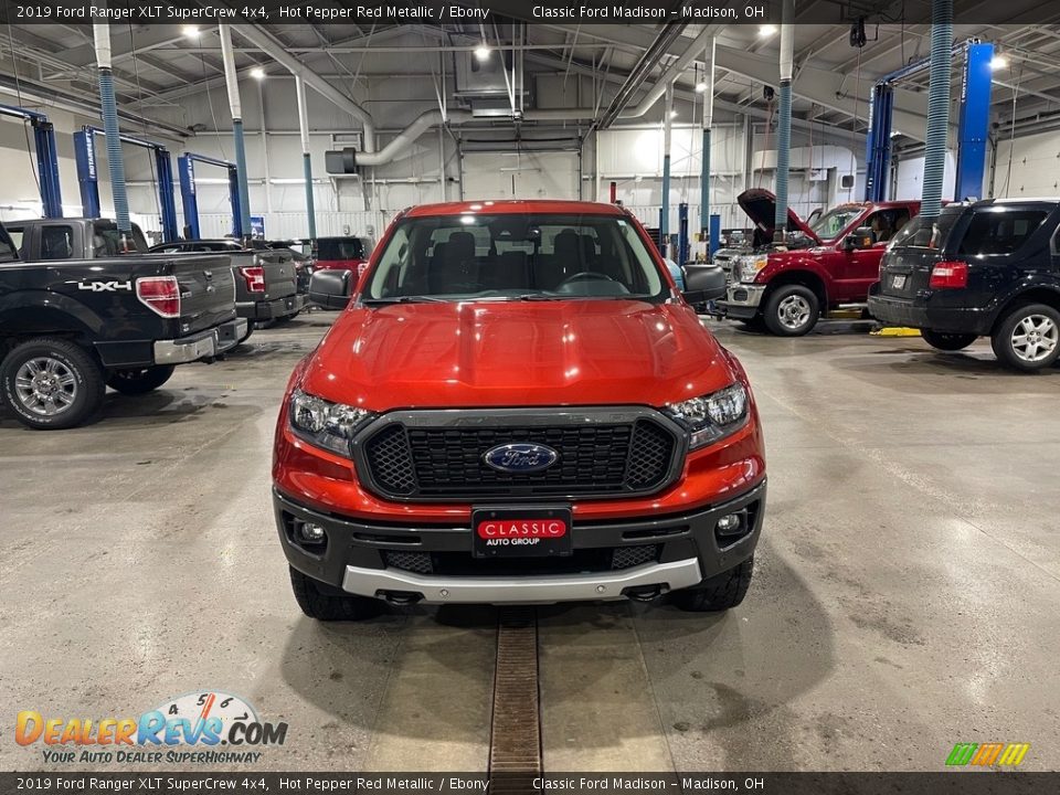 2019 Ford Ranger XLT SuperCrew 4x4 Hot Pepper Red Metallic / Ebony Photo #2