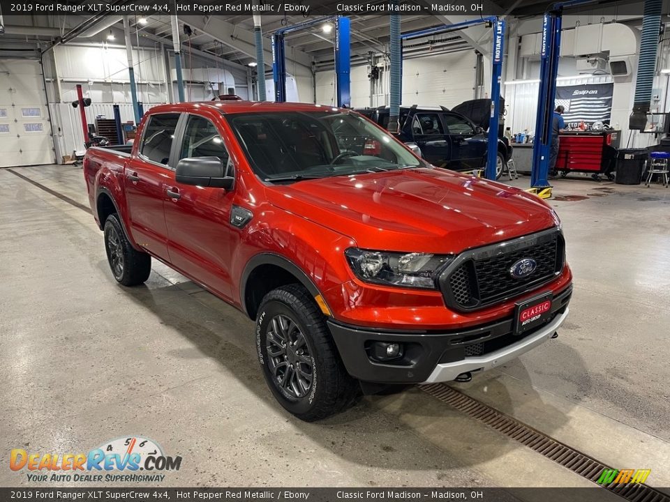 2019 Ford Ranger XLT SuperCrew 4x4 Hot Pepper Red Metallic / Ebony Photo #3
