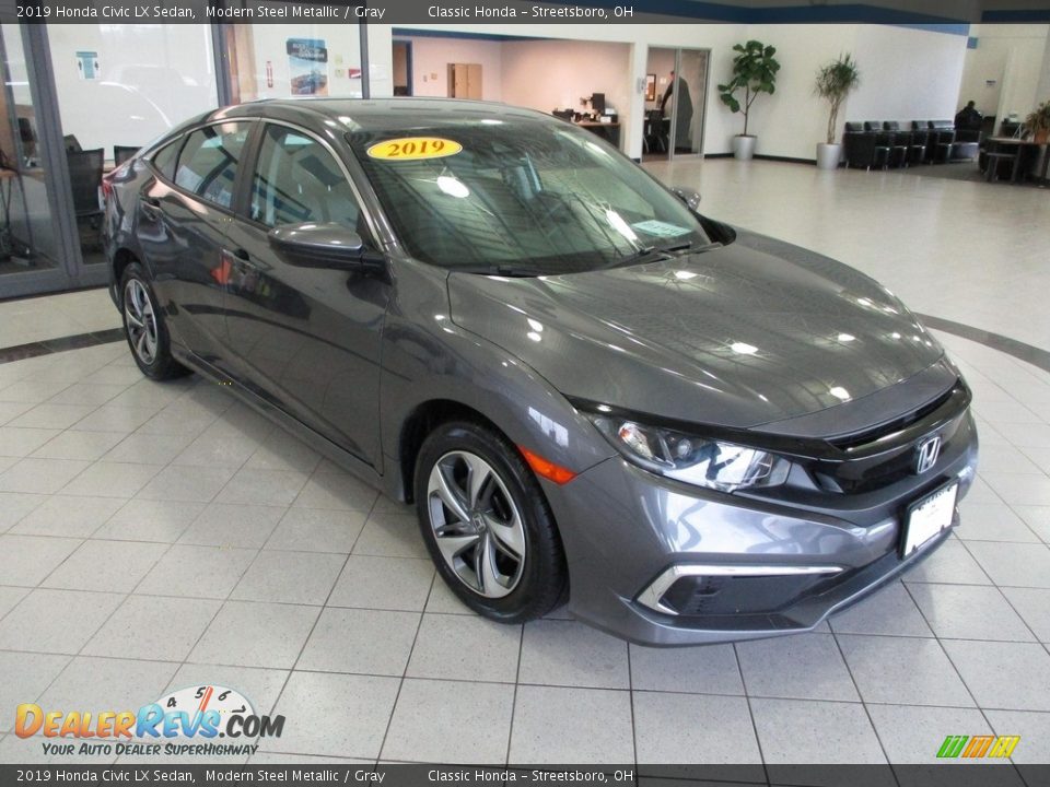 2019 Honda Civic LX Sedan Modern Steel Metallic / Gray Photo #3