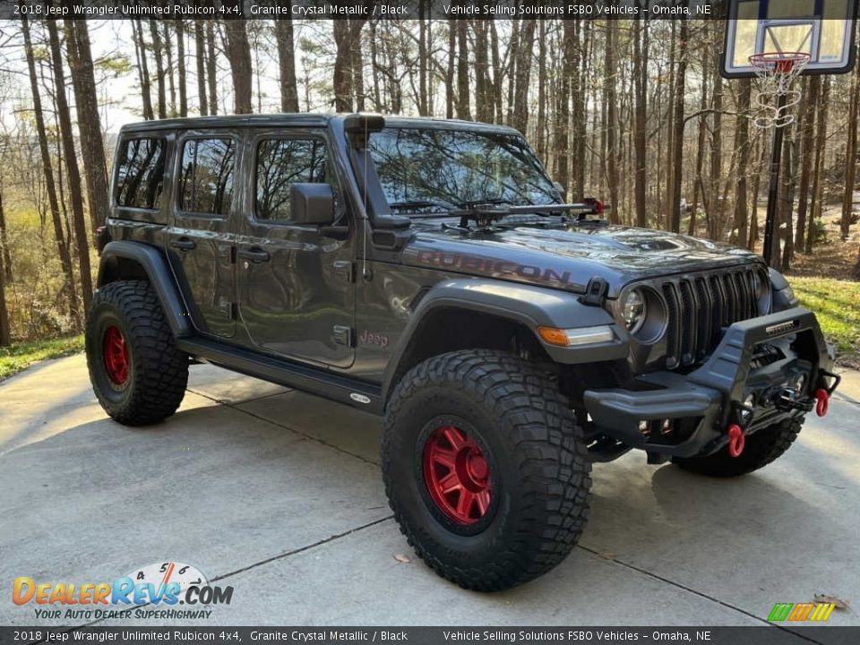 2018 Jeep Wrangler Unlimited Rubicon 4x4 Granite Crystal Metallic / Black Photo #1